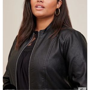 Torrid Faux Leather Moto Jacket Size 1 Black